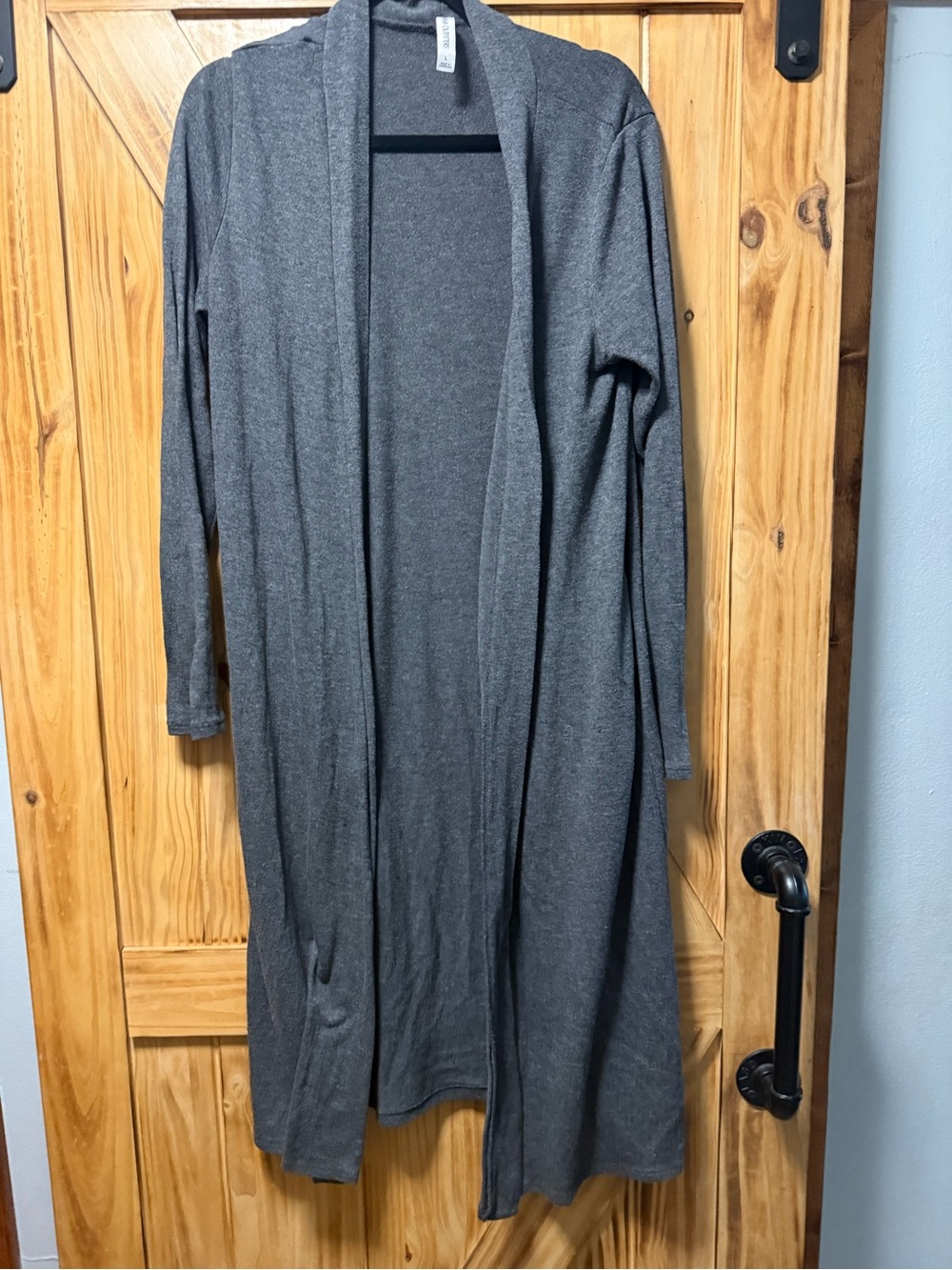 Zenana Outfitters Charcoal Open-Front Long Duster Cardigan
